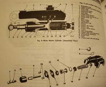 1946 48 MoPar Brake Master Cylinder Exploded View From Shop Manual